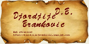 Đorđije Branković vizit kartica